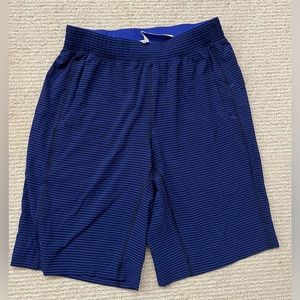 Lululemon Mens Blue Striped Drawstring Running Medium Athletic Shorts
